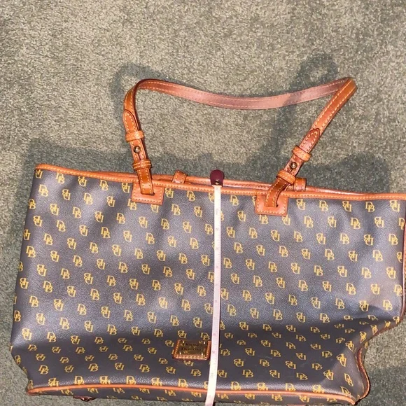 Dooney & Bourke Black and Tan Monogram Tote